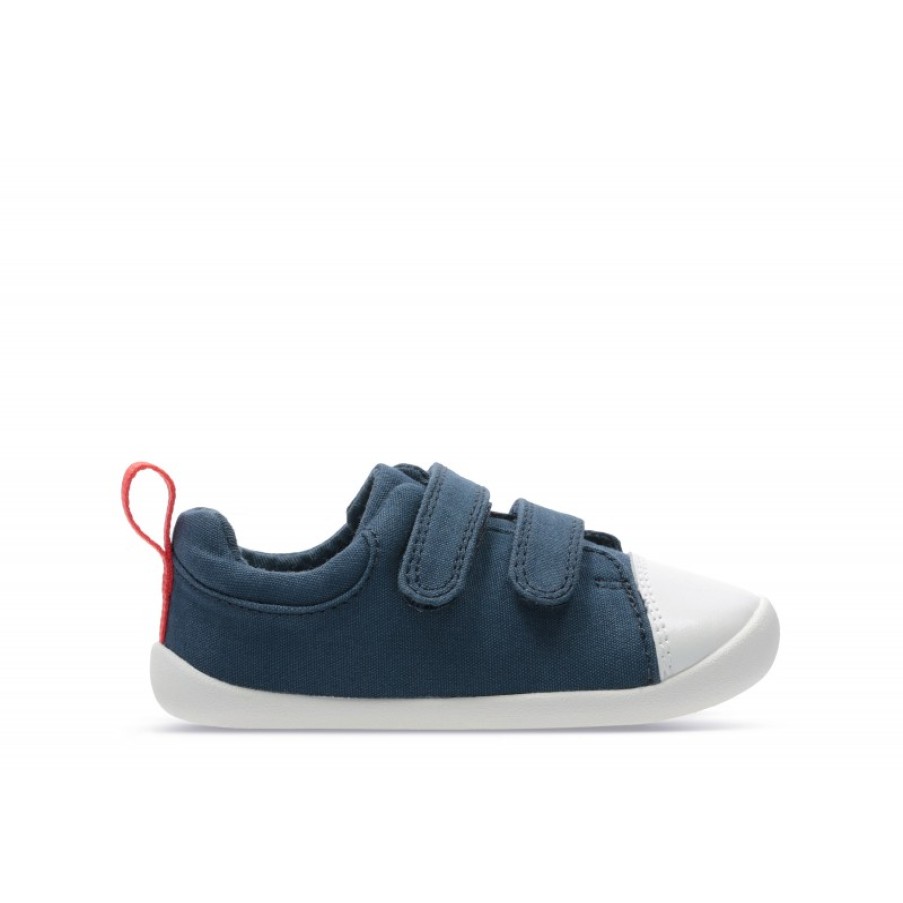 Children'S Clarks Boys Canvas Shoes | Roamer Craft Toddler Shoes - Navy Canvas