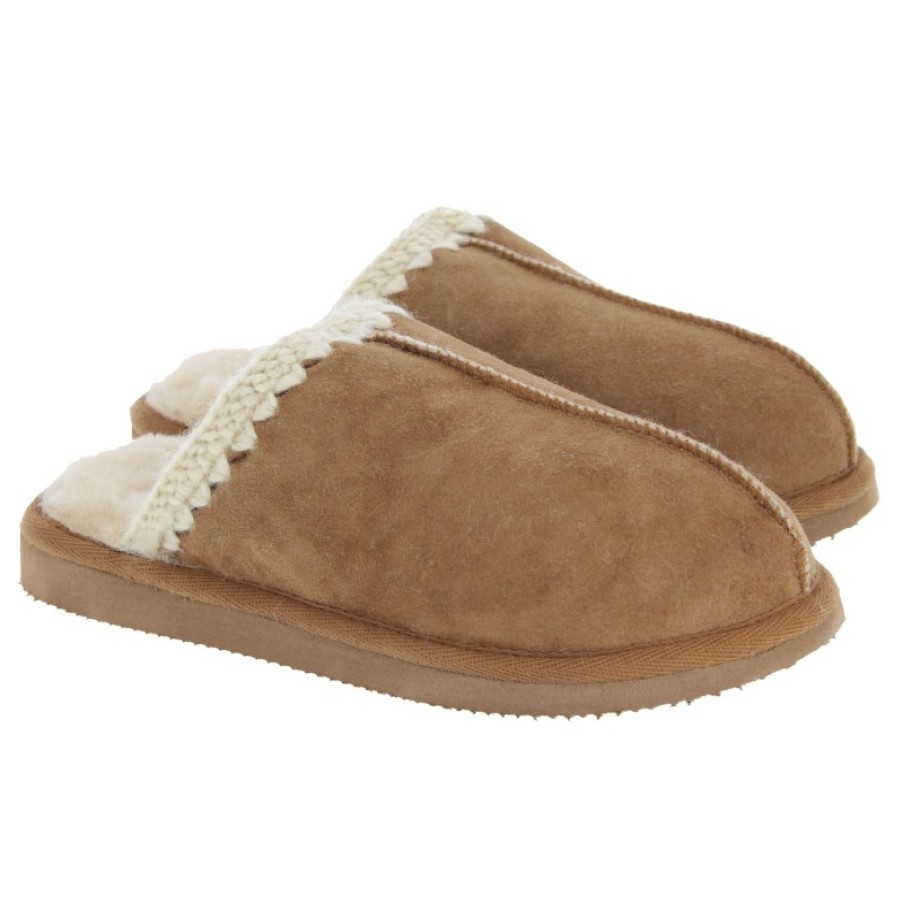 Women'S Shepherd of Sweden | Sheperd Of Sweden Selina Mule Slippers - Chestnut