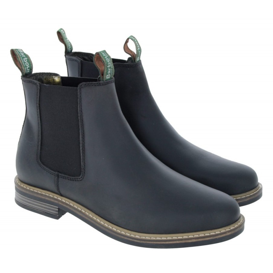 Men'S Barbour | Farsley Mfo0244 Chelsea Boots - Black Leather