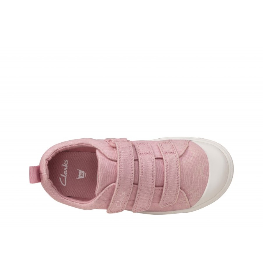 Children'S Clarks Girls Canvas Shoes | City Vibe Kids Canvas Shoes - Pink