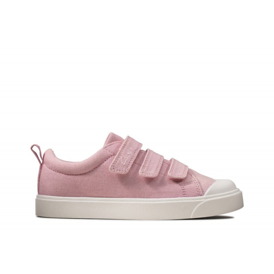 Children'S Clarks Girls Canvas Shoes | City Vibe Kids Canvas Shoes - Pink