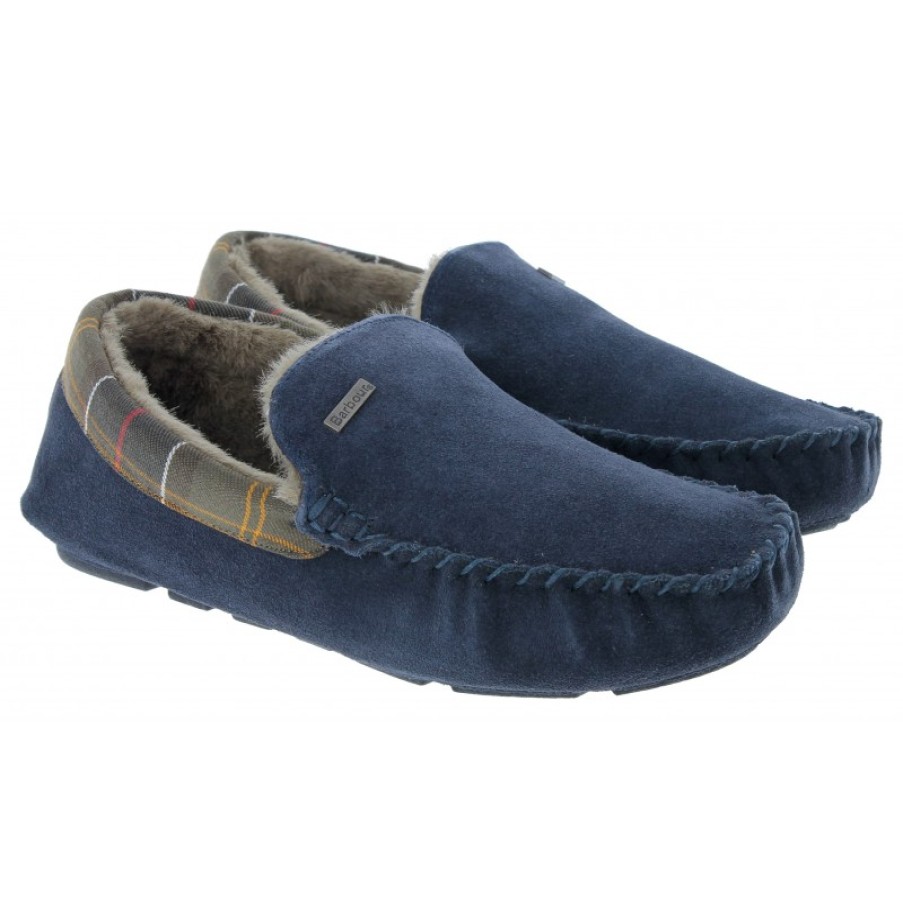 Men'S Barbour | Monty Msl0001 Slippers - Navy Suede