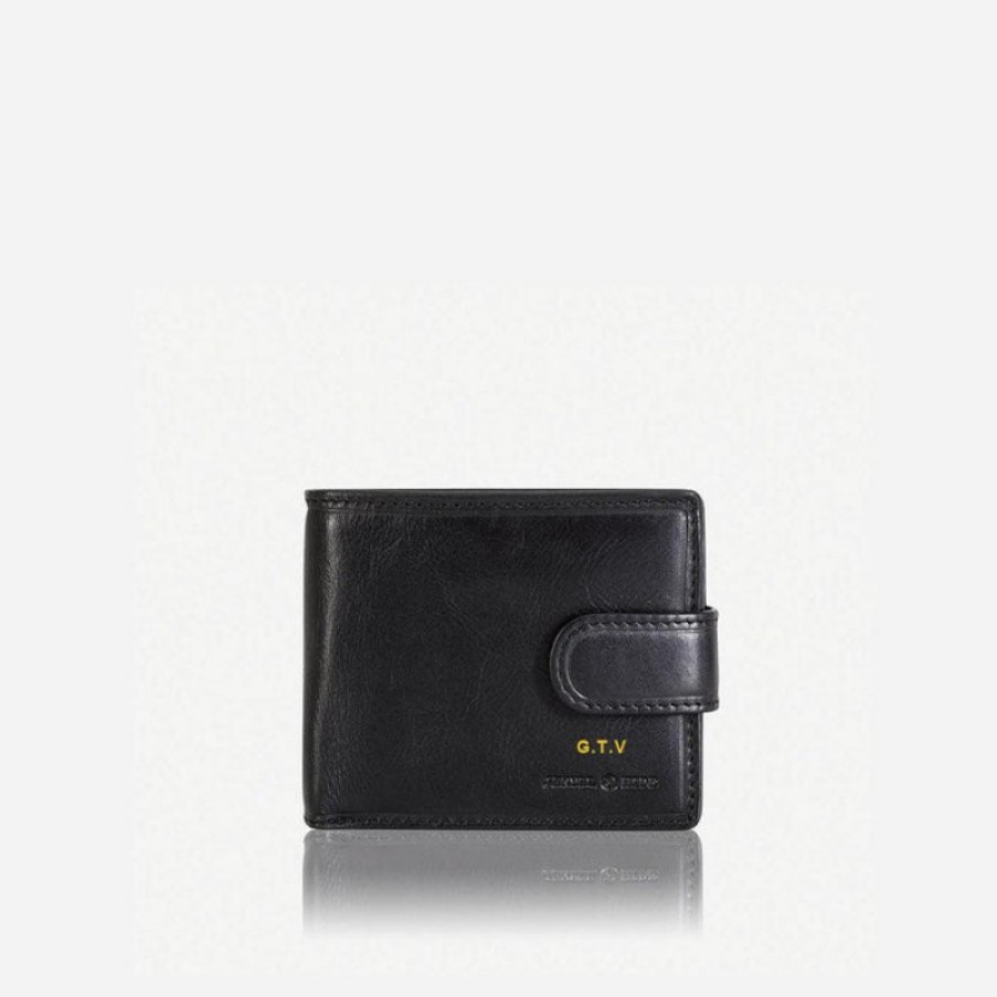 Men'S Jekyll & Hide | Jekyll & Hide Oxford Bifold Wallet And I.D Window - Black Leather