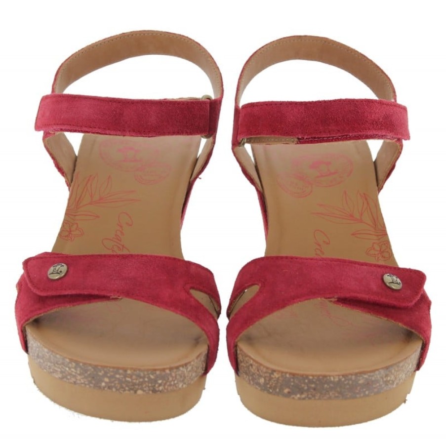 Women'S Panama Jack | Julia Wedge Sandals - Red Suede