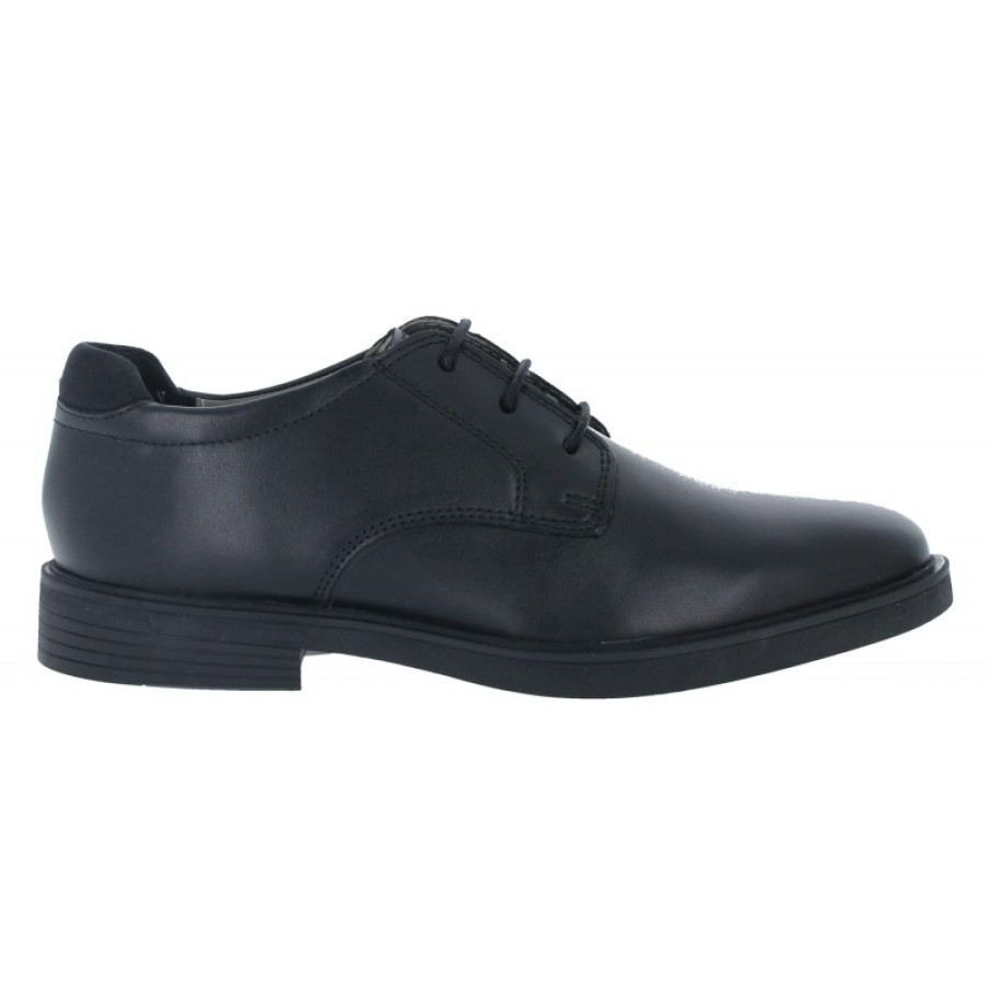 Children'S Geox Boys School Shoes | Zheeno J36Laa J School Shoes - Black Leather