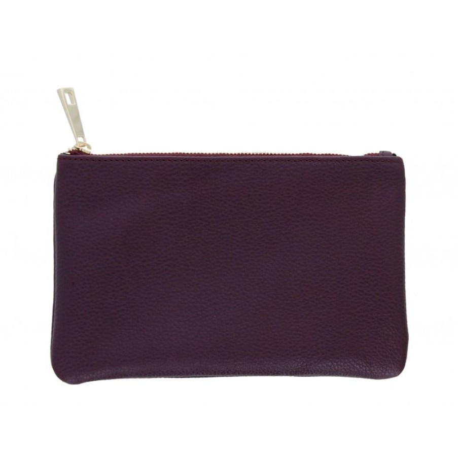 Women'S The Golden Boot | Golden Boot Leather Clutch - Burgundy