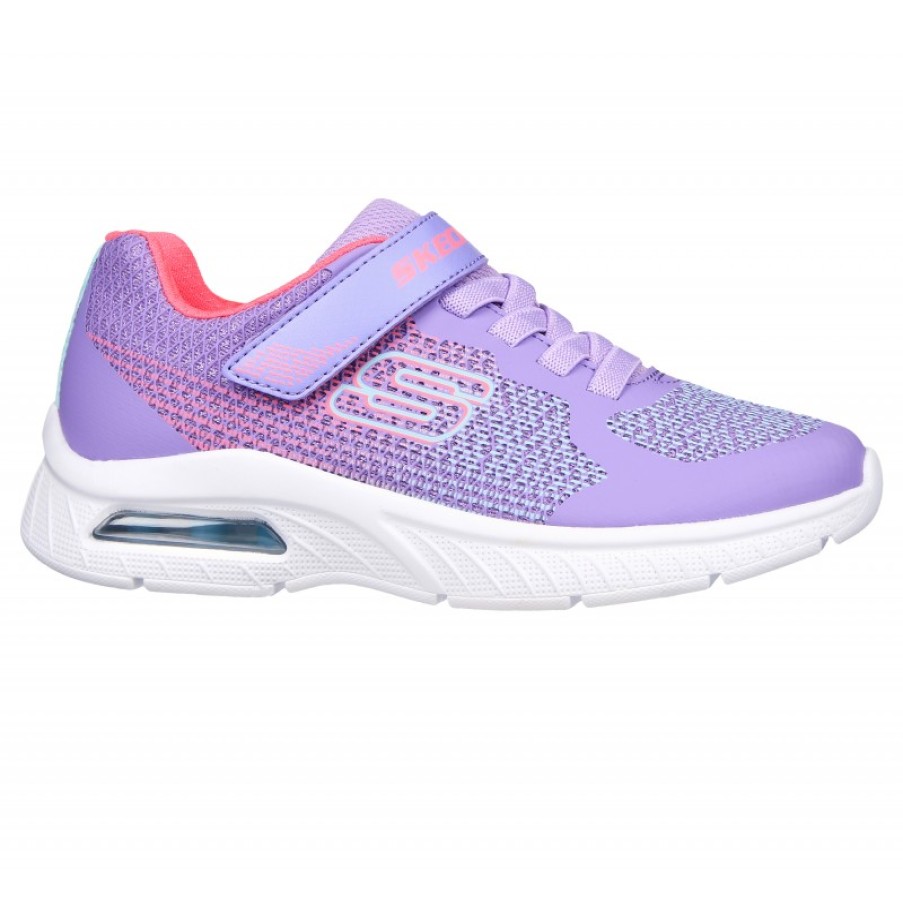 Children'S Skechers Girls Trainers | Microspec Max Plus 303610L Trainers - Lavendar/Hot Pink