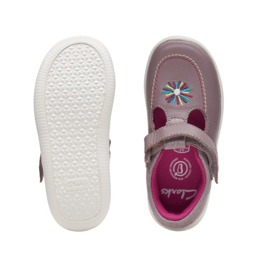 Children'S Clarks Girls Shoes | Crest Prom Toddler Shoes - Dusty Pink Leather