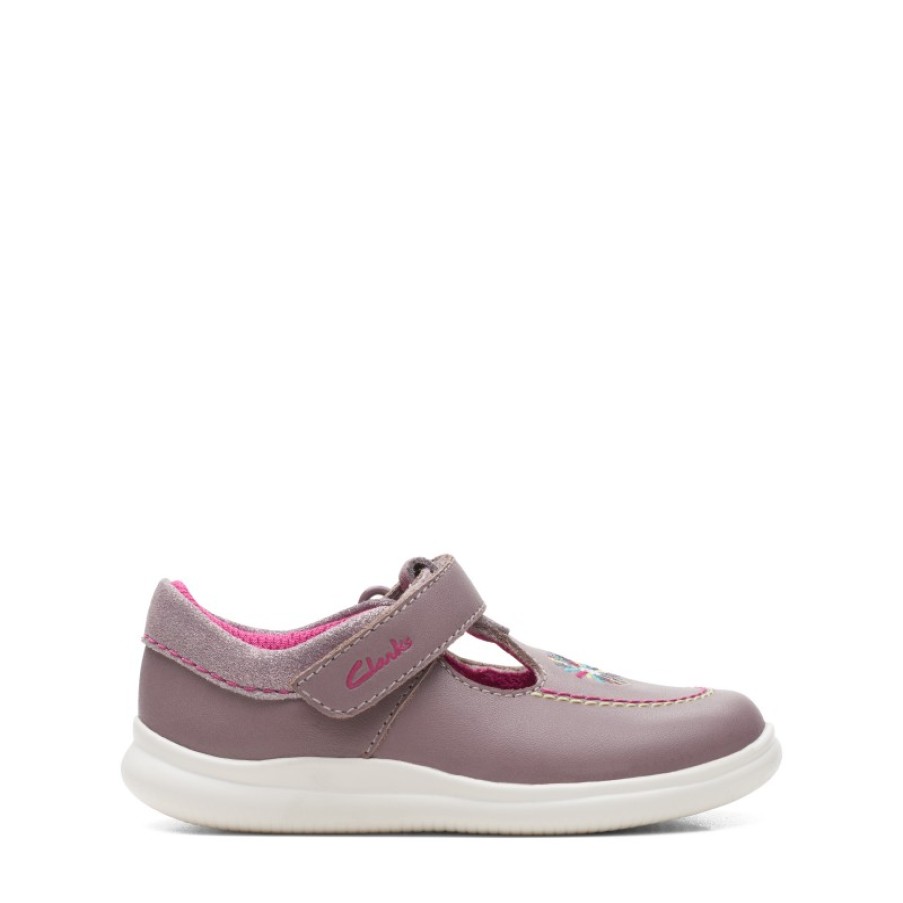 Children'S Clarks Girls Shoes | Crest Prom Toddler Shoes - Dusty Pink Leather