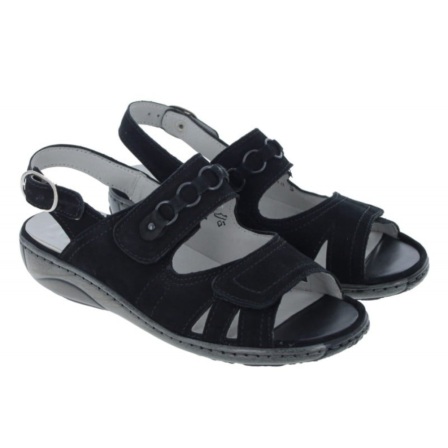 Women'S Waldlaufer | Garda 210004 Sandals - Black Nubuck