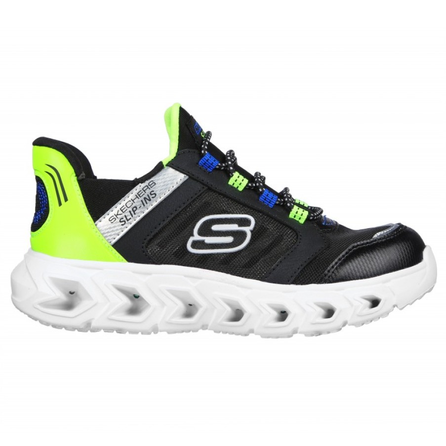 Children'S Skechers Boys Trainers | Hypno-Flash 2.0 Slip Ins 403843L Trainers - Black / Lime