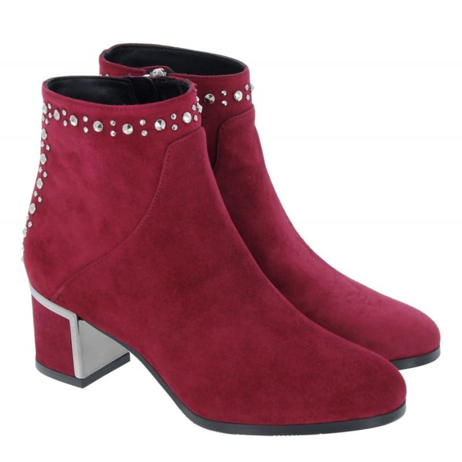 Women'S Evaluna | 8507A Ankle Boots - Burgundy Suede