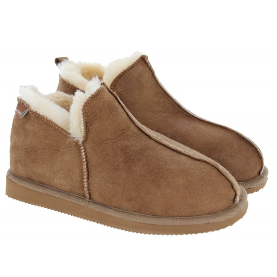 Women'S Shepherd of Sweden | Annie Ladies Sheepskin Slippers - Antique/Cognac