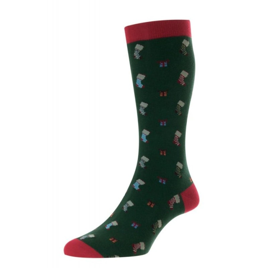 Men'S Pantherella | Scott-Nichol By Starfield Christmas Socks - Conifer