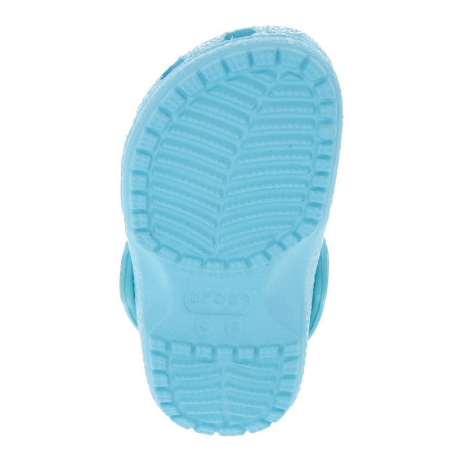 Children'S Crocs Girls Sandals | Kids Classic Glitter Clogs 205441 - Ice Blue