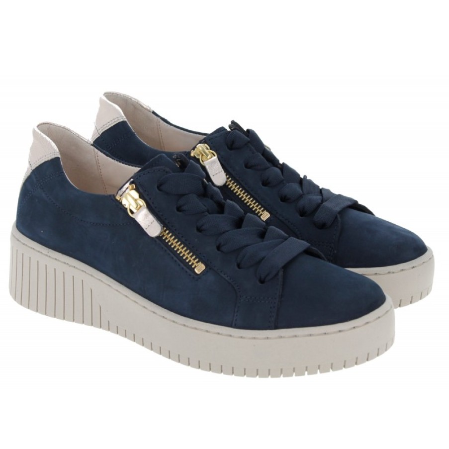 Women'S Gabor | Wolf 33.230 Casual Shoes - Blue Nubuck