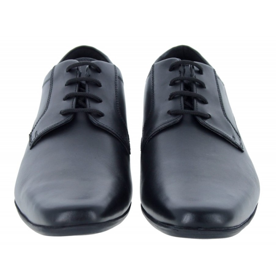 Children'S Clarks Teen Boys School Shoes | Sidton Lace Shoes - Black Leather