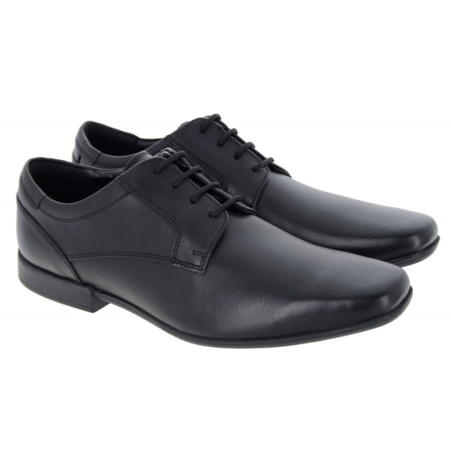 Children'S Clarks Teen Boys School Shoes | Sidton Lace Shoes - Black Leather