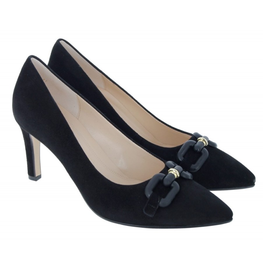 Women'S Gabor | Diary 21.382 Court Shoes - Black Suede