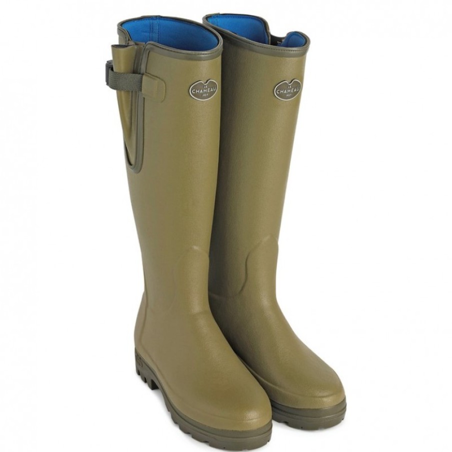 Women'S Le Chameau | Vierzonord Neoprene Ladies Wellingtons 1175 - Vert Vierzon