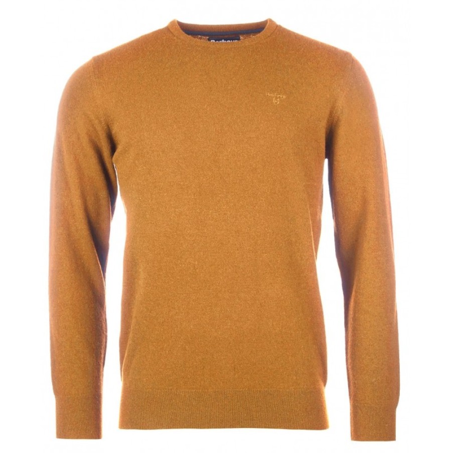 Men'S Barbour | Essential Lambswool Crew Neck Sweater Mkn0345 - Dark Copper