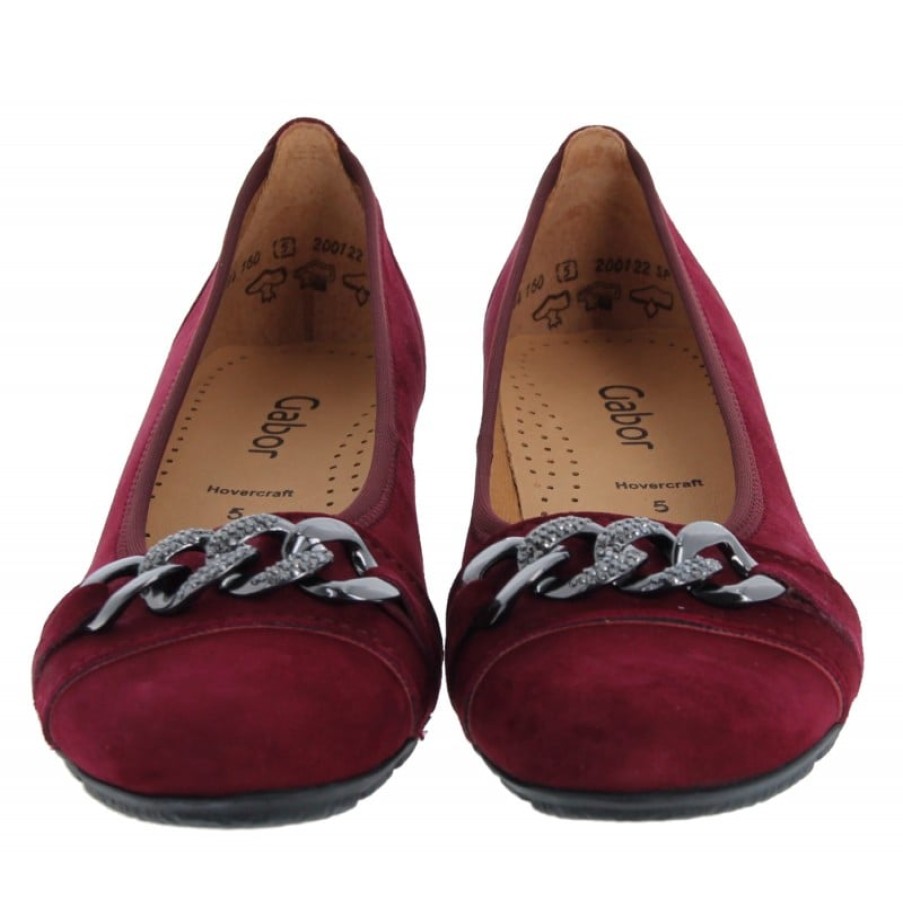 Women'S Gabor | Rene 34.160 Flat Shoes - Bordeaux Suede