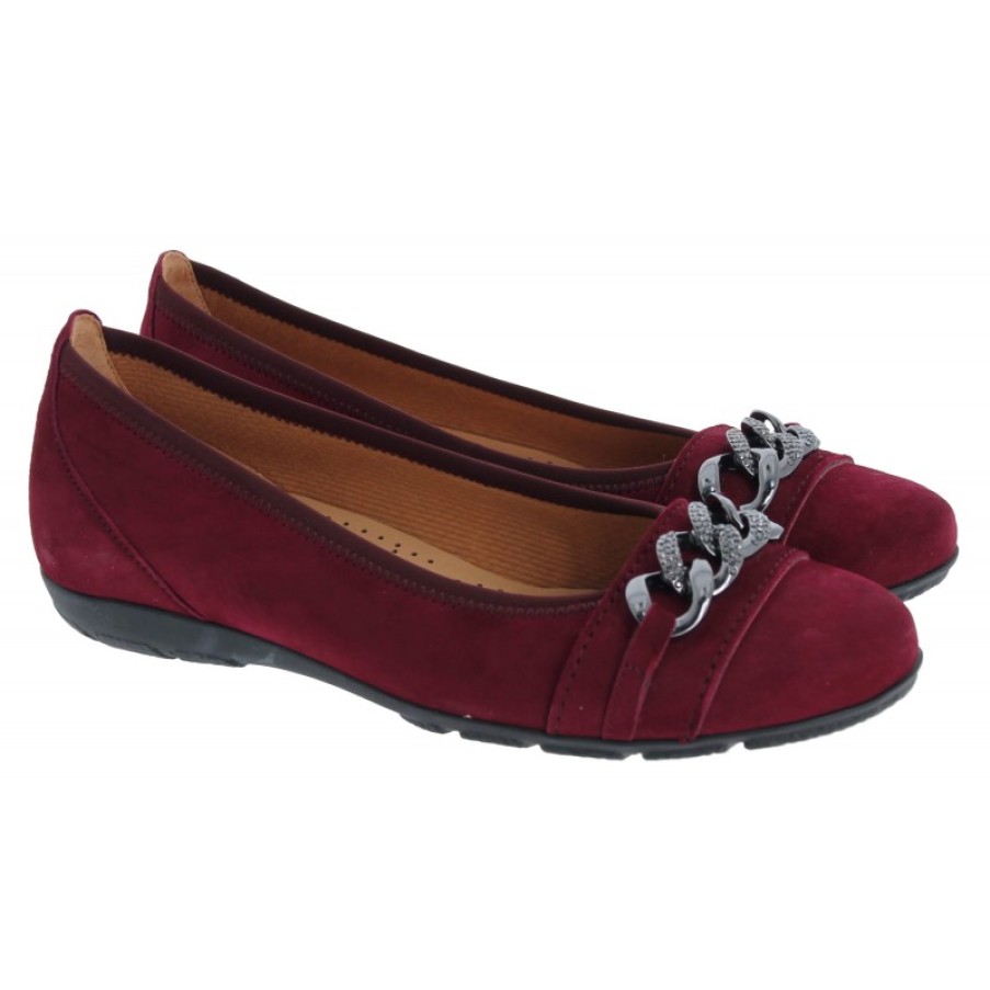 Women'S Gabor | Rene 34.160 Flat Shoes - Bordeaux Suede