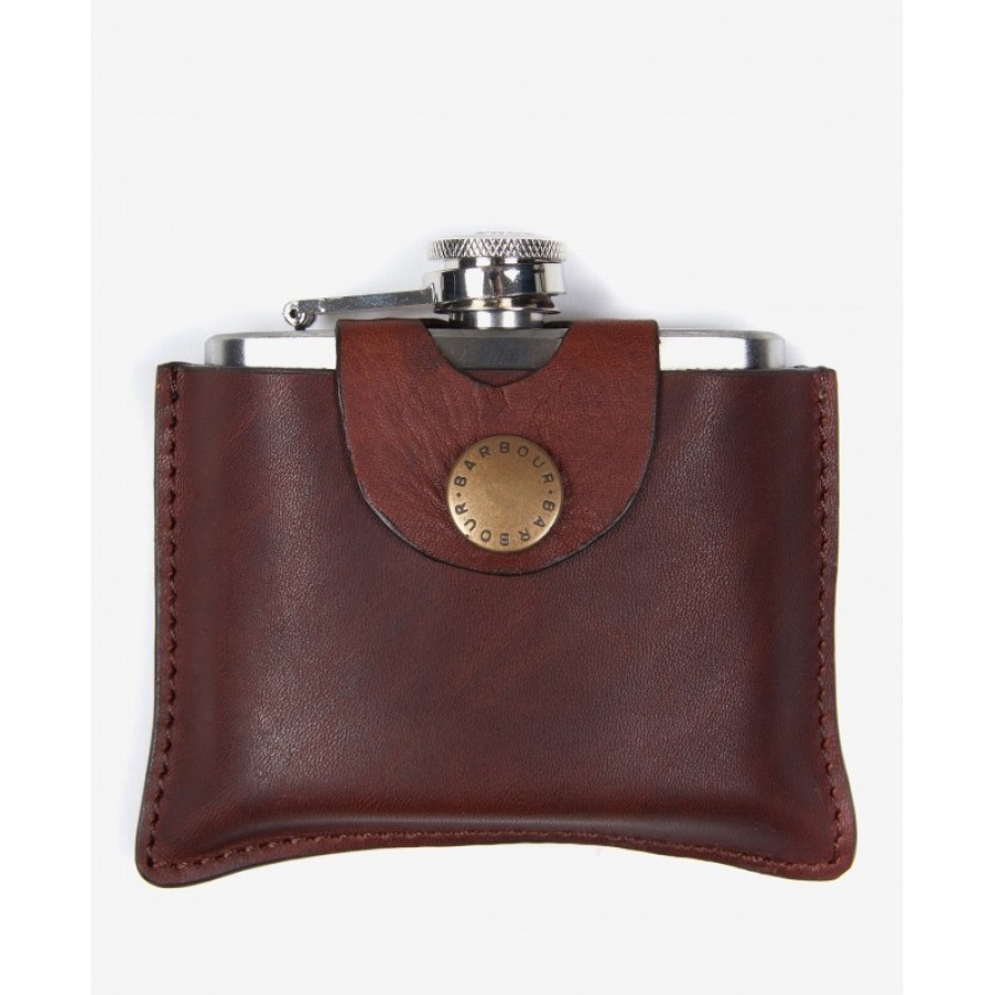 Men'S Barbour | 4Oz Hinged Hipflask Mac0344 - Brown