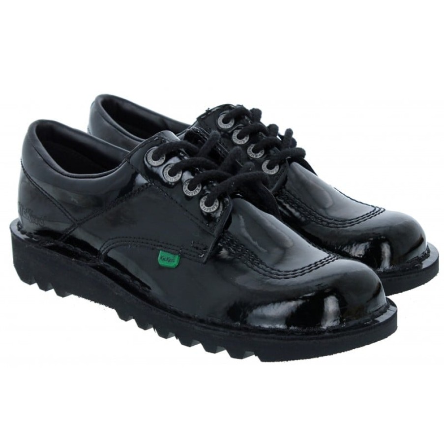 Children'S Kickers Teen Girls School Shoes | Kick Lo Womens 110688 Shoes - Black Patent