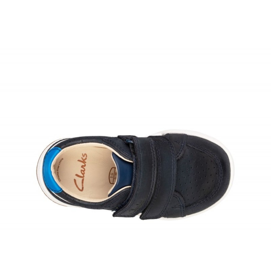 Children'S Clarks Boys Trainers | Fawn Solo Toddler Shoes - Navy