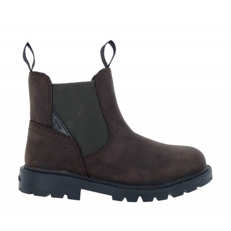 Children'S Geox Boys Boots | J16Faa J Shaylax Ankle Boots - Coffee/Dk Olive