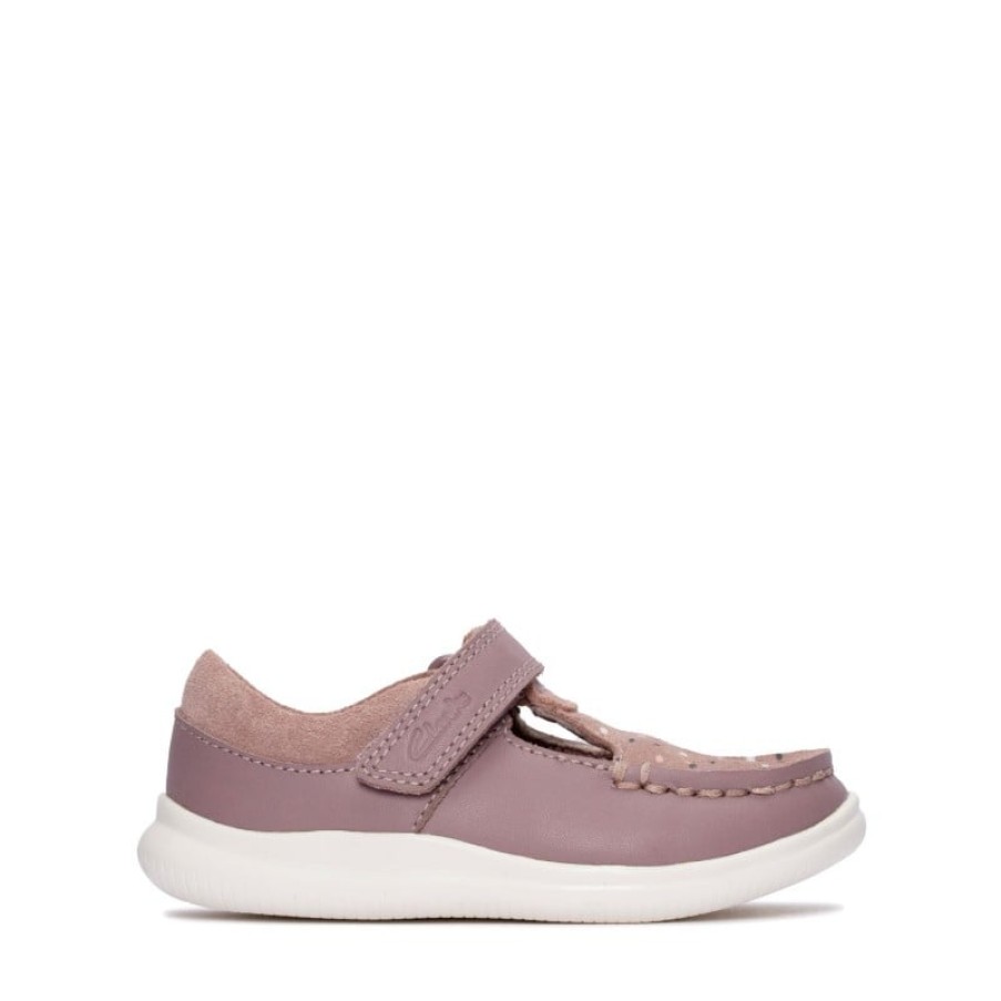 Children'S Clarks Boys Shoes | Crest Moc Toddler Shoes - Pink Leather