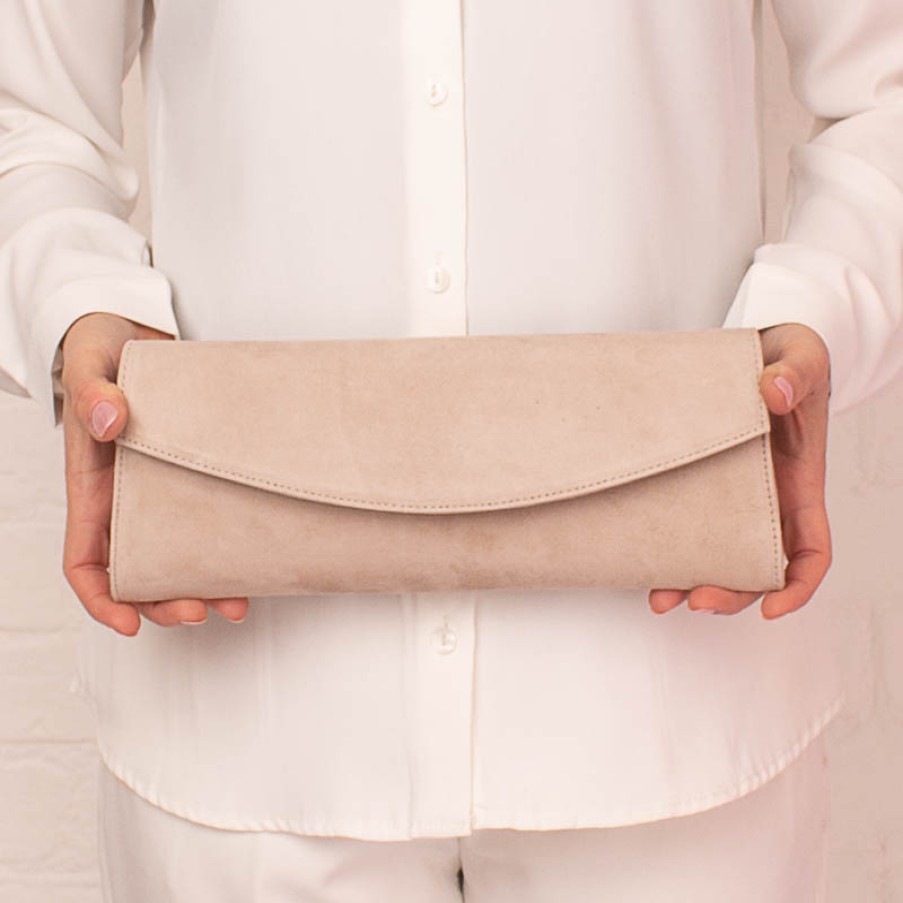 Women'S The Golden Boot | Golden Boot C-53 Clutch Bag - Visone Suede