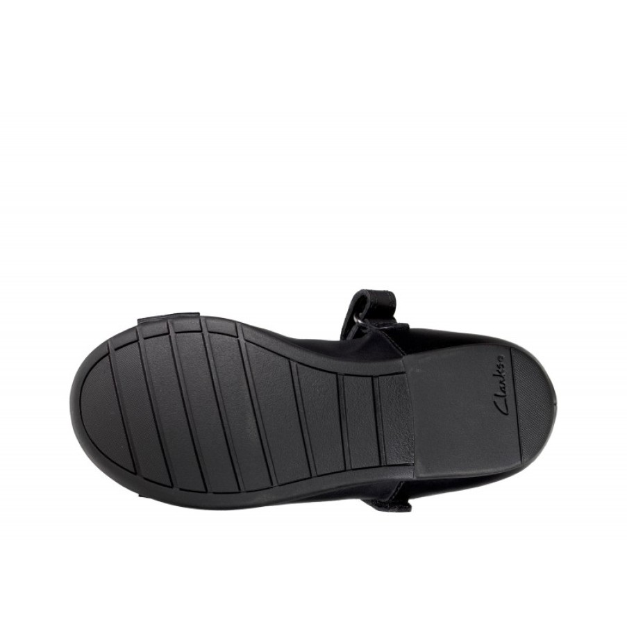 Children'S Clarks Girls School Shoes | Scala Tap Kid School Shoes - Black Leather