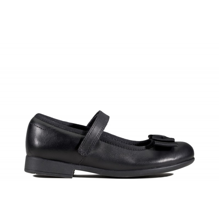 Children'S Clarks Girls School Shoes | Scala Tap Kid School Shoes - Black Leather