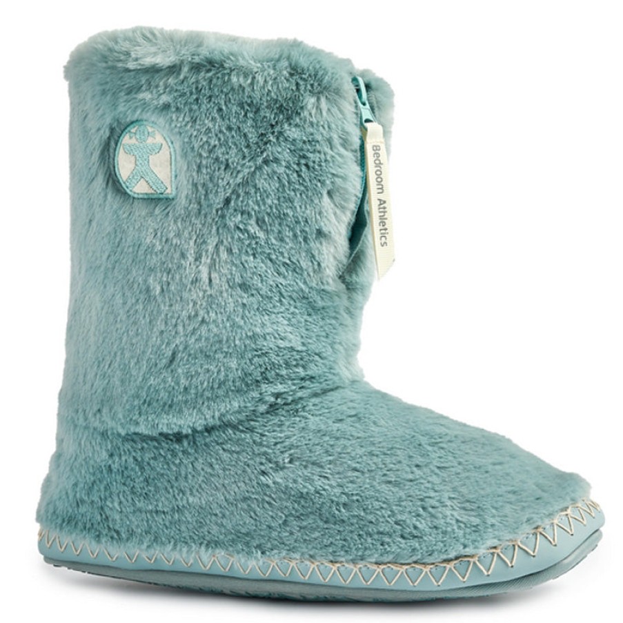 Women'S Bedroom Athletics | Marilyn Faux Fur Slipper Boots - Seafoam