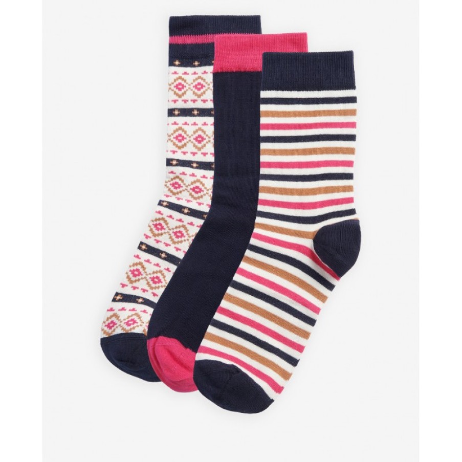 Women'S Barbour | Claudia Fairisle Socks Lgs0090 - Navy