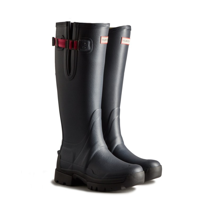 Women'S Hunter | Balmoral Adjustable Wft2201Rnp Wellingtons - Navy / Peppercorn