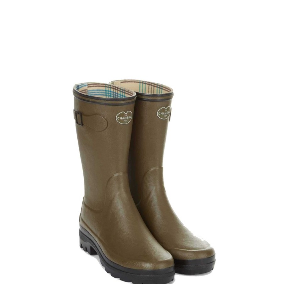 Women'S Le Chameau | Giverny Jersey Lined Ladies Wellingtons 4209 - Vert Chameau