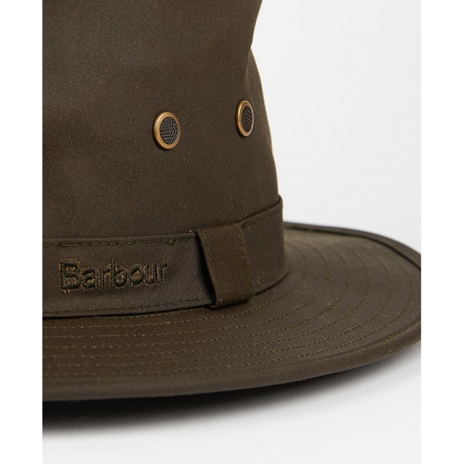 Men'S Barbour | Wax Safari Hat Mha0733 - Green