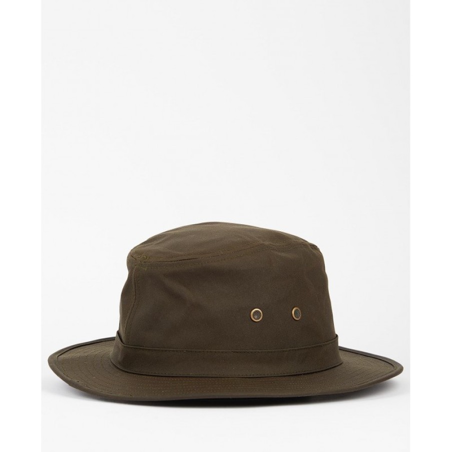 Men'S Barbour | Wax Safari Hat Mha0733 - Green