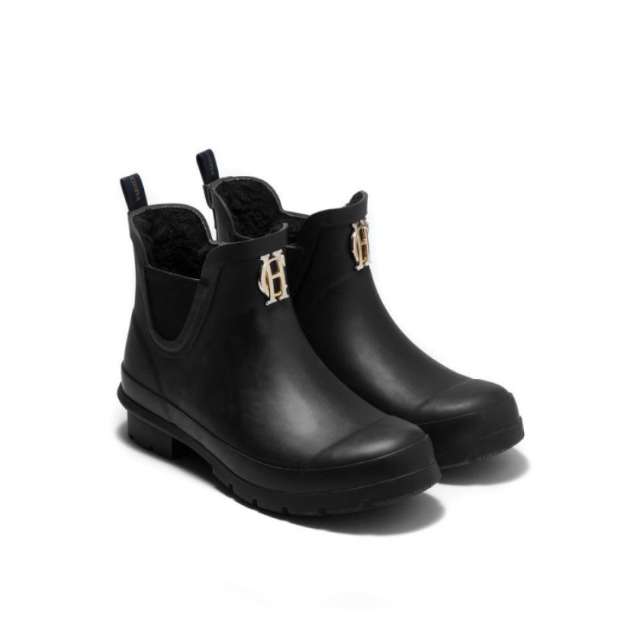 Women'S Holland Cooper | Rubber Chelsea Boot - Black