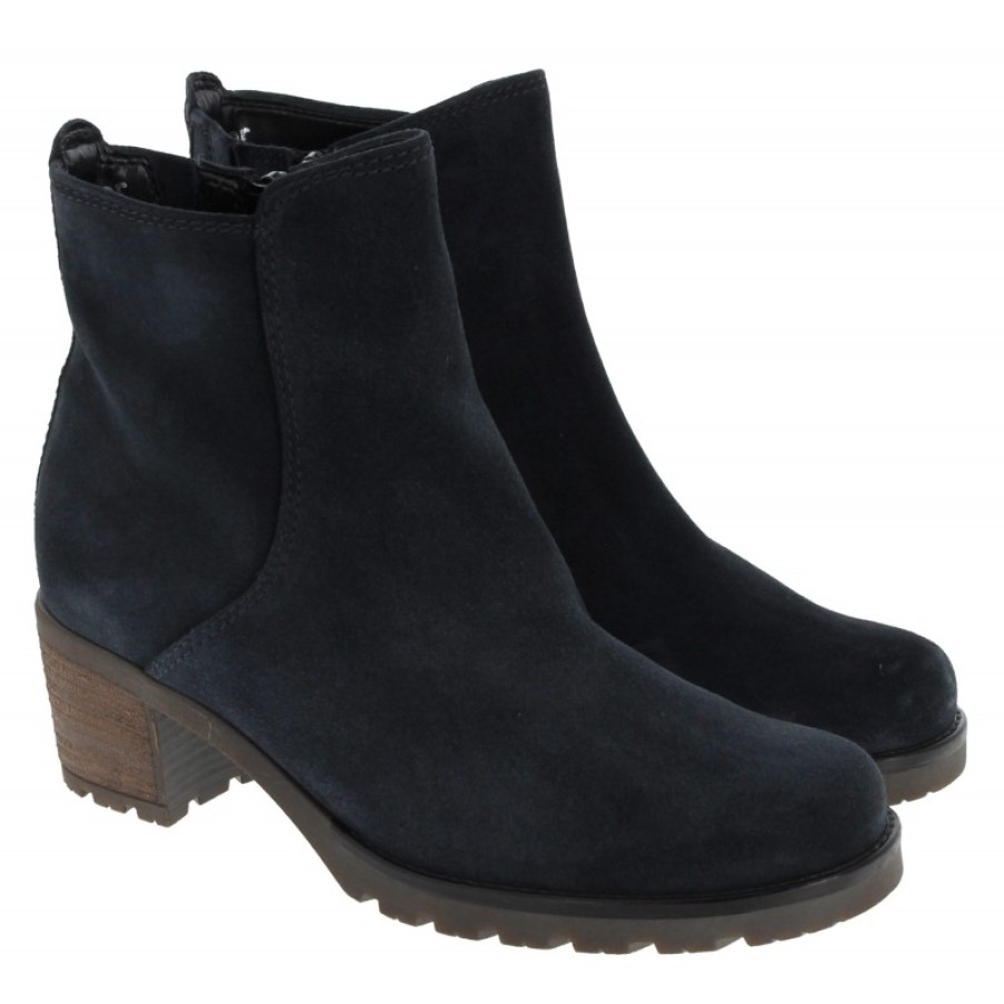 Women'S Gabor | Delight 32.800 Ankle Boots - Dark Blue Suede