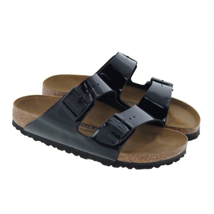 Women'S Birkenstock | Arizona 1005292 Sandals - Black Patent Birko-Flor