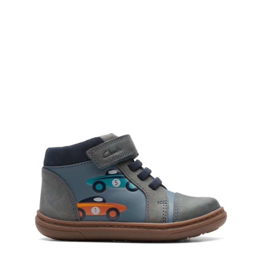 Children'S Clarks Boys Boots | Flash Retro Toddler Boots In Denim Blue