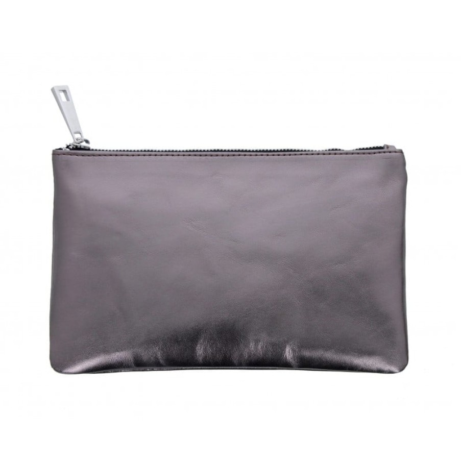 Men'S The Golden Boot | Golden Boot Leather Clutch - Silver