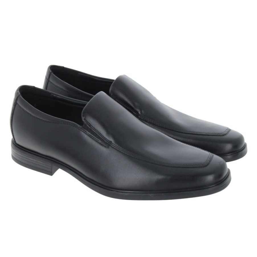 Children'S Clarks Teen Boys School Shoes | Howard Edge Shoes - Black Leather