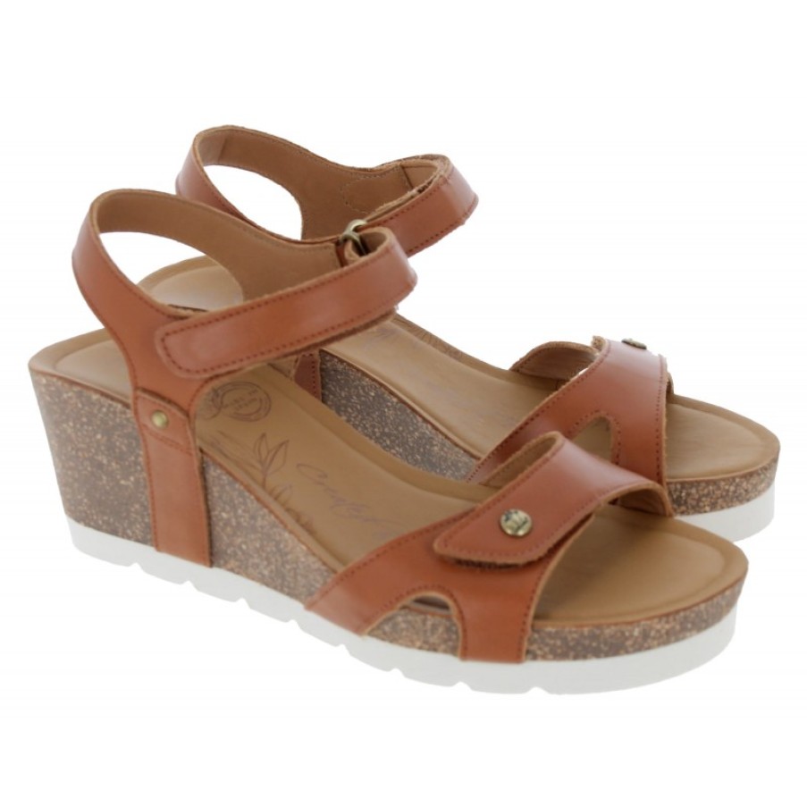 Women'S Panama Jack | Julia Wedge Sandals - Bark Leather