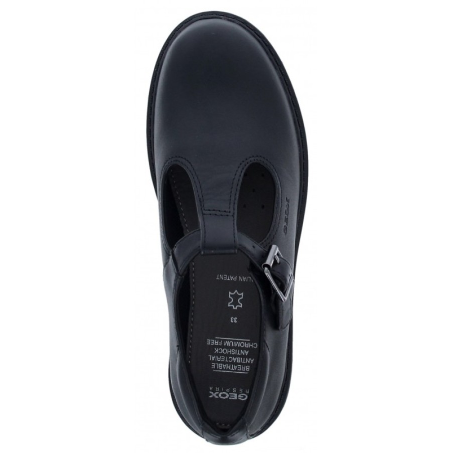 Children'S Geox Teen Girls School Shoes | Casey Ge J8420E School Shoes - Black Leather