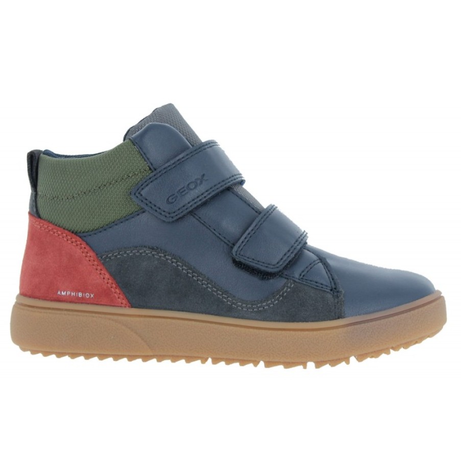 Children'S Geox Boys Boots | Geo J36Lea J Thelev Ankle Boots - Navy/Dark Grey